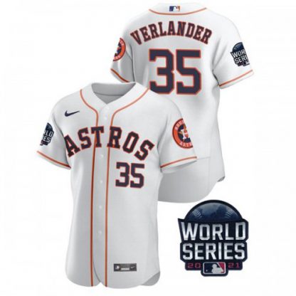 Houston Houston Astros #35 Justin Verlander Men's Nike 150th Anniversary 2021 World Series Authentic MLB Jersey - White