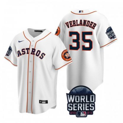 Houston Houston Astros #35 Justin Verlander  Men's Nike 150th Anniversary 2021 World Series Game MLB Jersey - White