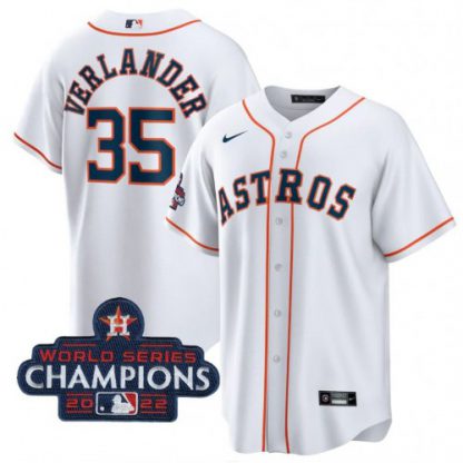 Houston Houston Astros #35 Justin Verlander White 2022 World Series Champions Home Stitched Men's Nike MLB Jersey