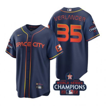 Houston Houston Astros #35 Justin Verlander Navy 2022 World Series Champions Men's Nike Game City Connect MLB Jersey