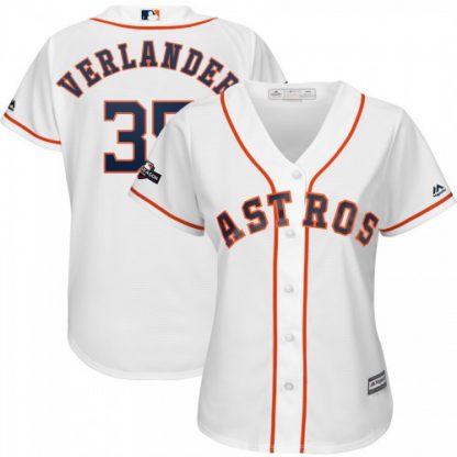 Houston Houston Astros #35 Justin Verlander Majestic Women's 2019 Postseason Official Cool Base Player Jersey White