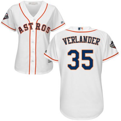 Houston Astros #35 Justin Verlander White Home 2019 World Series Bound Women's Stitched MLB Jersey