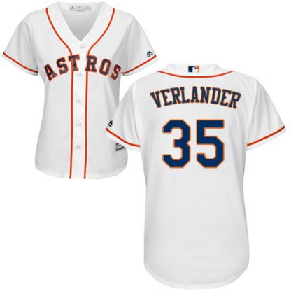 Houston Astros #35 Justin Verlander White Home Women's Stitched MLB Jersey