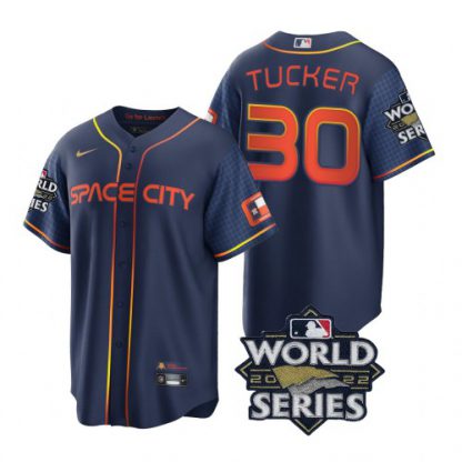 Houston Houston Astros #30 Kyle Tucker Navy 2022 World Series Men's Nike Game City Connect MLB Jersey
