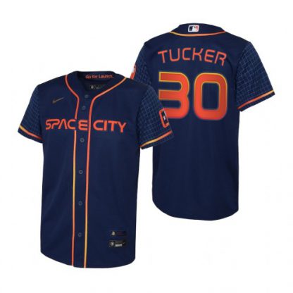 Houston Houston Astros #30 Kyle Tucker Navy Youth Nike 2022 City Connect Replica MLB Jersey