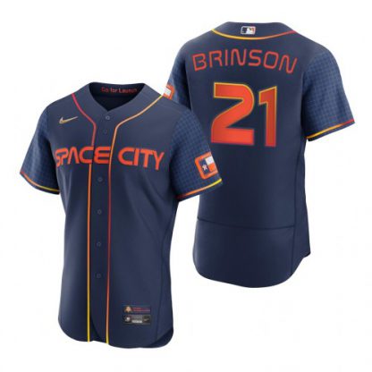 Houston Houston Astros #21 Lewis Brinson Navy Men's Nike Authentic 2022 City Connect MLB Jersey