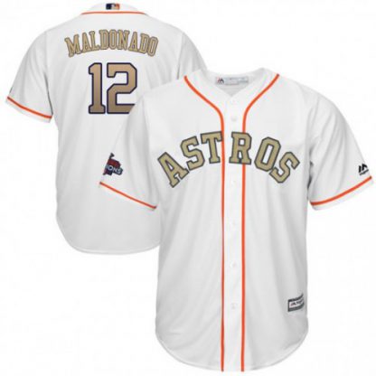 Houston Astros #12 Martin Maldonado White 2018 Gold Program Cool Base Stitched MLB Jersey