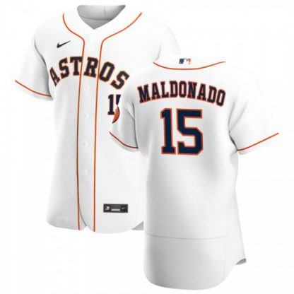Houston Houston Astros #15 Martin Maldonado Men's Nike White Home 2020 Authentic Player MLB Jersey