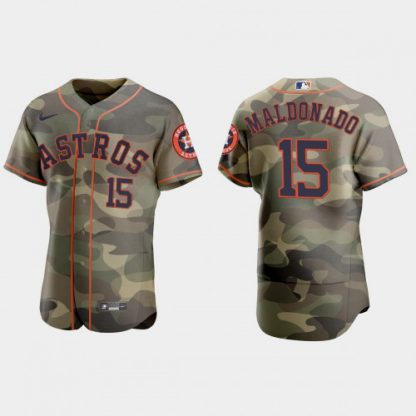 Houston Houston Astros #15 Martin Maldonado Men's Nike 2021 Armed Forces Day Authentic MLB Jersey -Camo