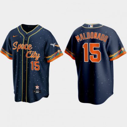 Houston Houston Astros #15 Martin Maldonado Navy Men's Nike 2021 City Connect Replica MLB Jersey