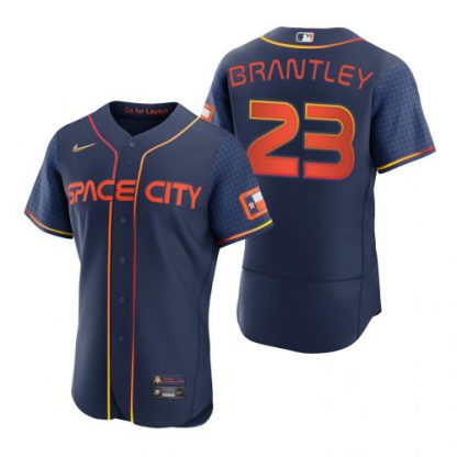 Houston Houston Astros #23 Michael Brantley Navy Men's Nike Authentic 2022 City Connect MLB Jersey