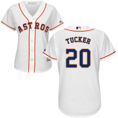 Houston Astros #20 Preston Tucker White Home Women's Stitched MLB Jersey