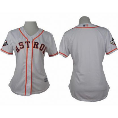 Houston Astros Blank White Home 2019 World Series Bound Women's Stitched MLB Jersey