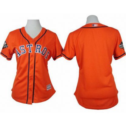 Houston Astros Blank Orange Alternate 2019 World Series Bound Women's Stitched MLB Jersey