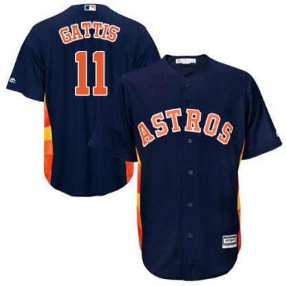 Houston Astros #11 Evan Gattis Navy Blue Cool Base Stitched Youth MLB Jersey