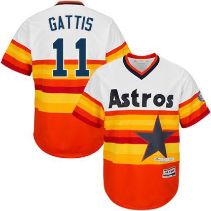 Houston Astros #11 Evan Gattis White/Orange Cooperstown Stitched Youth MLB Jersey