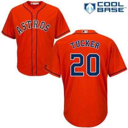 Houston Astros #20 Preston Tucker Orange Cool Base Stitched Youth MLB Jersey
