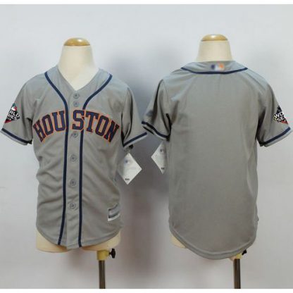 Houston Astros Blank Grey Cool Base 2019 World Series Bound Stitched Youth MLB Jersey