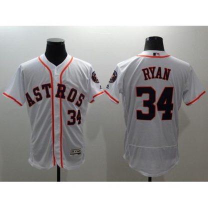 Houston Astros #34 Nolan Ryan White Flexbase Authentic Collection Stitched MLB Jersey