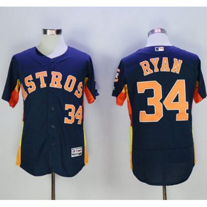 Houston Astros #34 Nolan Ryan Navy Blue Flexbase Authentic Collection Stitched MLB Jersey