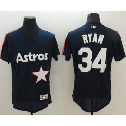 Houston Astros #34 Nolan Ryan Navy Blue Flexbase Authentic Collection Cooperstown Stitched MLB Jersey