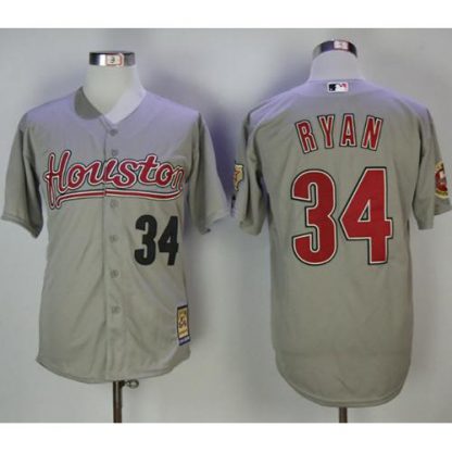 Houston Astros #34 Nolan Ryan Grey 2006 Turn Back The Clock Stitched MLB Jersey