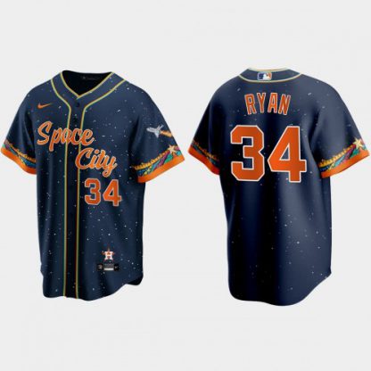 Houston Houston Astros #34 Nolan Ryan Navy Men's Nike 2021 City Connect Replica MLB Jersey