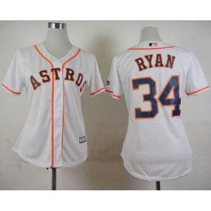 Houston Astros #34 Nolan Ryan White Home Women's Stitched MLB Jersey