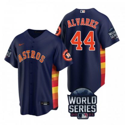 Houston Houston Astros #44 Yordan Alvarez Men's Nike 150th Anniversary 2021 World Series Game MLB Jersey - Navy