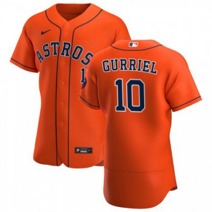 Houston Houston Astros #10 Yuli Gurriel Men's Nike Orange Alternate 2020 Authentic Team MLB Jersey