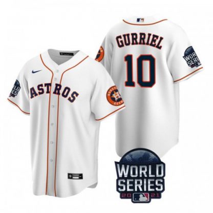 Houston Houston Astros #10 Yuli Gurriel Men's Nike 150th Anniversary 2021 World Series Game MLB Jersey - White