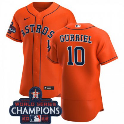 Houston Houston Astros #10 Yuli Gurriel Orange 2022 World Series Champions Orange Alternate Authentic Team MLB Jersey