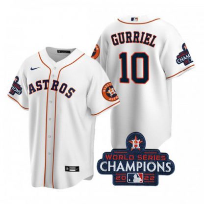 Houston Houston Astros #10 Yuli Gurriel White 2022 World Series Champions Home Stitched Men's Nike MLB Jersey