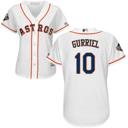 Houston Astros #10 Yuli Gurriel White Home 2019 World Series Bound Women's Stitched MLB Jersey