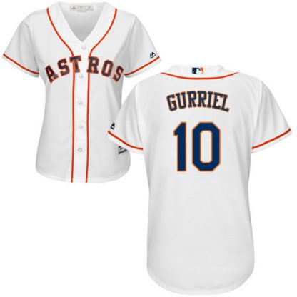 Houston Astros #10 Yuli Gurriel White Home Women's Stitched MLB Jersey