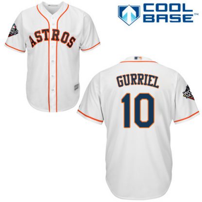 Houston Astros #10 Yuli Gurriel White Cool Base 2019 World Series Bound Stitched Youth MLB Jersey
