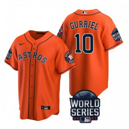Houston Houston Astros #10 Yuli Gurriel Youth Nike 150th Anniversary 2021 World Series Authentic MLB Jersey - Orange
