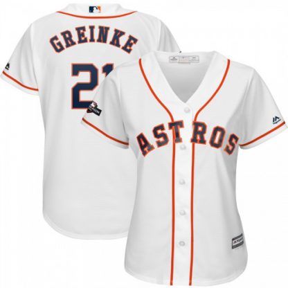 Houston Houston Astros #21 Zack Greinke Majestic Women's 2019 Postseason Official Cool Base Player Jersey White