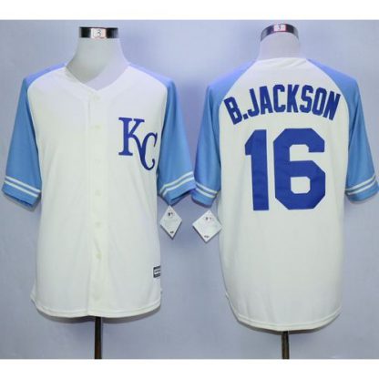 Kansas City Royals #16 Bo Jackson Cream Exclusive Vintage Stitched MLB Jersey