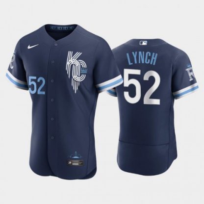 Kansas City Kansas City Royals #52 Daniel Lynch Men's Nike Authentic 2022 City Connect Navy Jersey