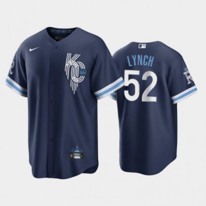 Kansas City Kansas City Royals #52 Daniel Lynch Men's Nike Game Replica 2022 City Connect Navy Jersey