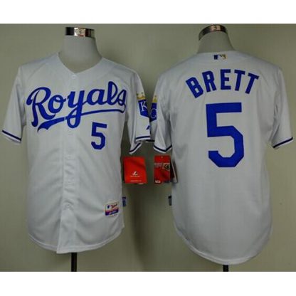 Kansas City Royals #5 George Brett White Cool Base Stitched MLB Jersey