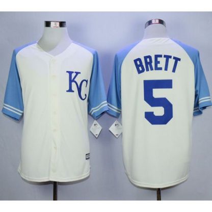 Kansas City Royals #5 George Brett Cream Exclusive Vintage Stitched MLB Jersey