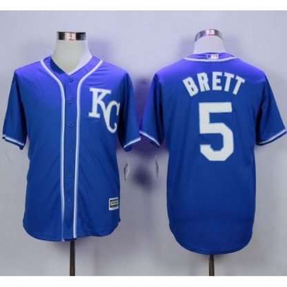 Kansas City Royals #5 George Brett Blue Alternate 2 New Cool Base Stitched MLB Jersey
