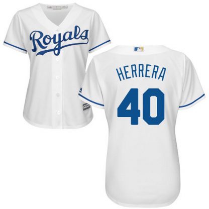 Kansas City Royals #40 Kelvin Herrera White Home Women's Stitched MLB Jersey