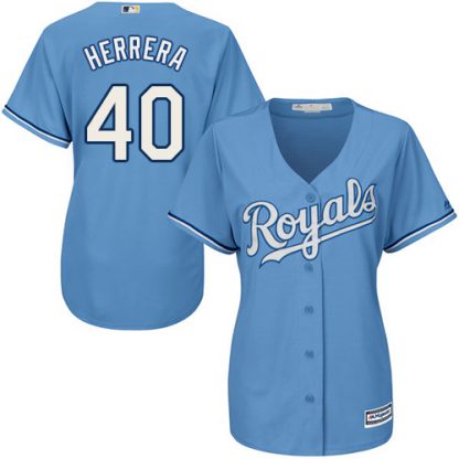 Kansas City Royals #40 Kelvin Herrera Light Blue Alternate Women's Stitched MLB Jersey