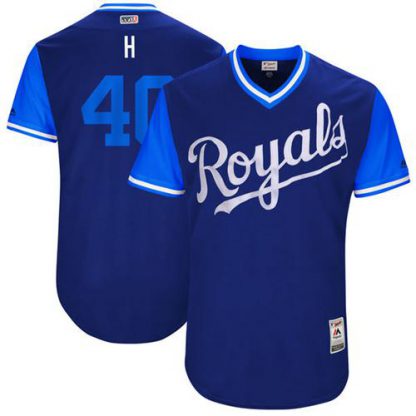 Kansas City Royals #40 Kelvin Herrera Navy "H" Players Weekend Authentic Stitched MLB Jersey