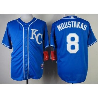 Kansas City Royals #8 Mike Moustakas Blue Alternate 2 Cool Base Stitched MLB Jersey