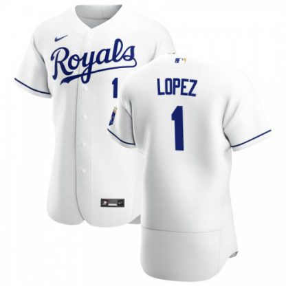 Kansas City Kansas City Royals #1 Nicky Lopez Men's Nike White Home 2020 Authentic Player MLB Jersey