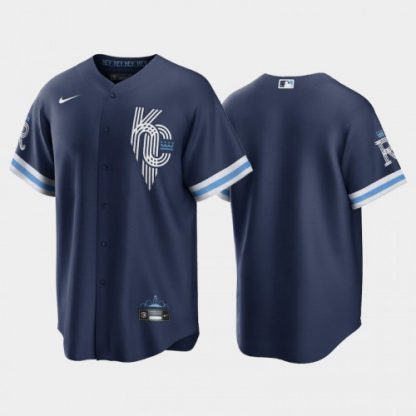 Kansas City Kansas City Royals Blank Men's Nike Game Replica 2022 City Connect Navy Jersey